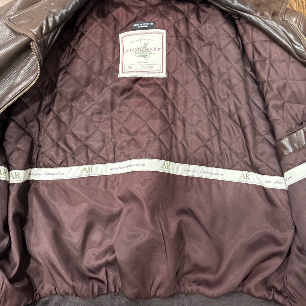 Vintage Atlantic Rancher Leather Lined Jacket Coat See Measurements Flaws - Picture 6 of 13